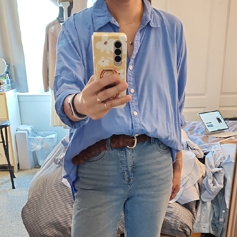 American Eagle Oversized Button Down Shirt Sz XS